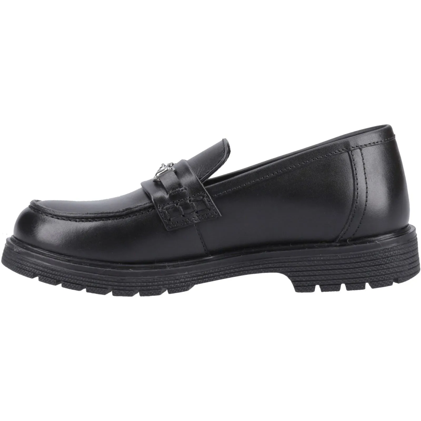 Hush Puppies Lydia Senior Leather Girls's Black Loafers