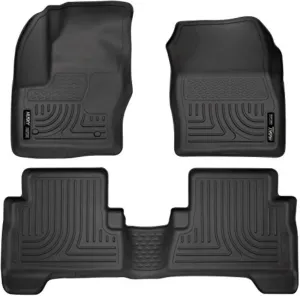 Husky Liners Weatherbeater Floor Mats | Fits 2013 - 2019 Ford Escape; 2013 - 2018 Ford C-Max | Front & 2nd Row, 3-pc Black - 99741