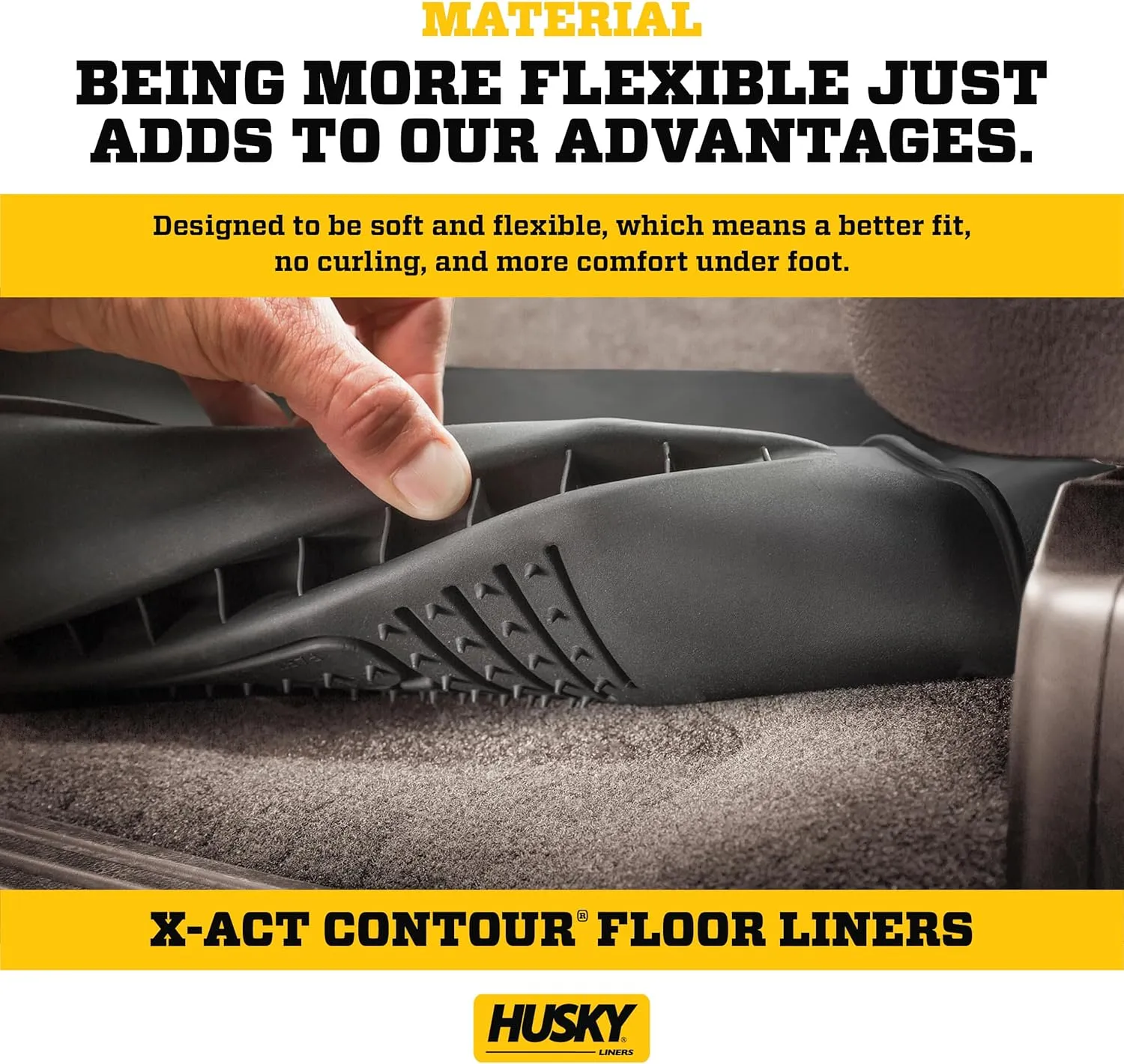 Husky Liners X-act Contour Floor Mats | Fits 2017 - 2022 Honda CR-V | Front Row, 2-pc Black - 52291