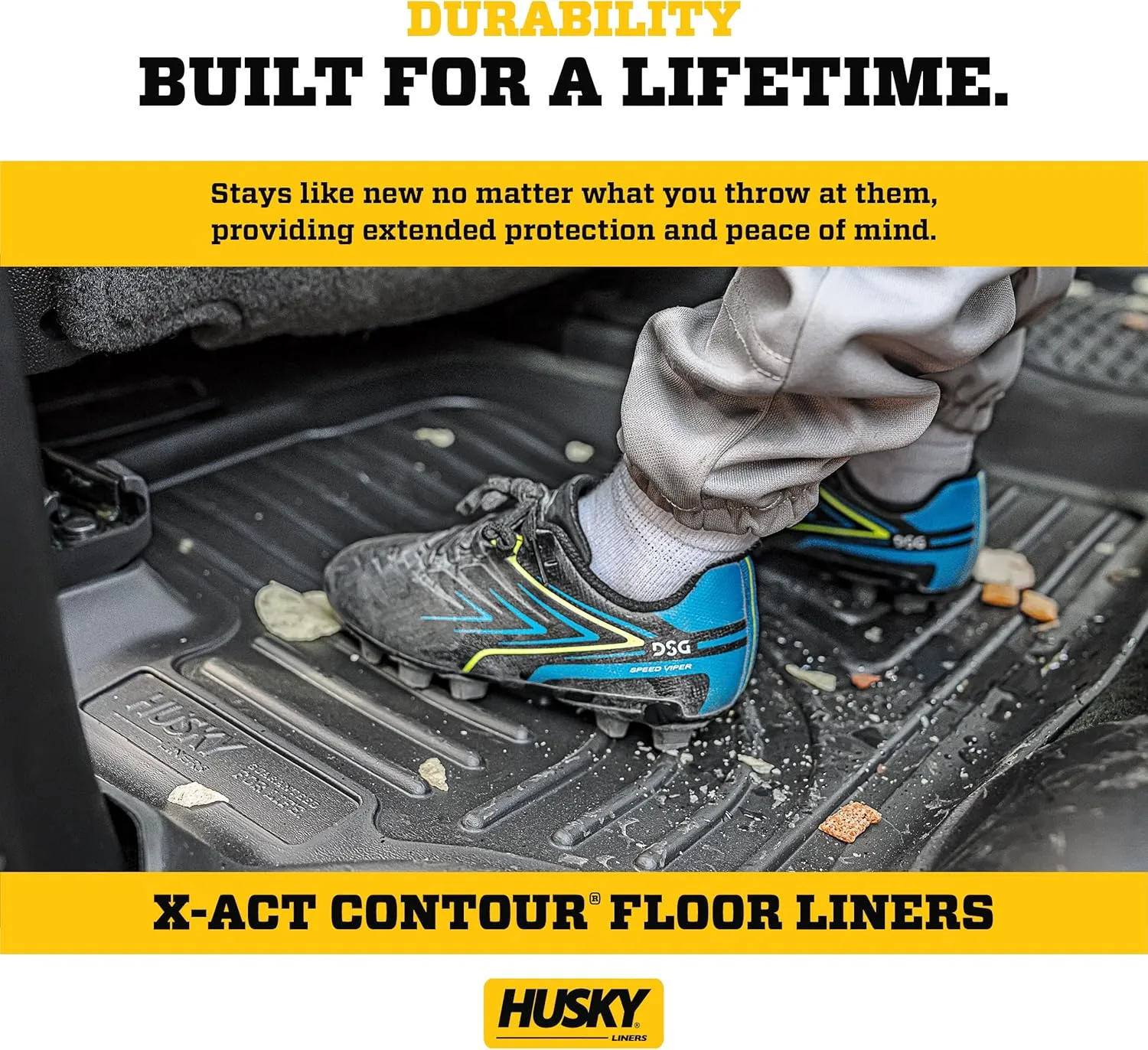 Husky Liners X-act Contour Floor Mats | Fits 2017 - 2022 Honda CR-V | Front Row, 2-pc Black - 52291