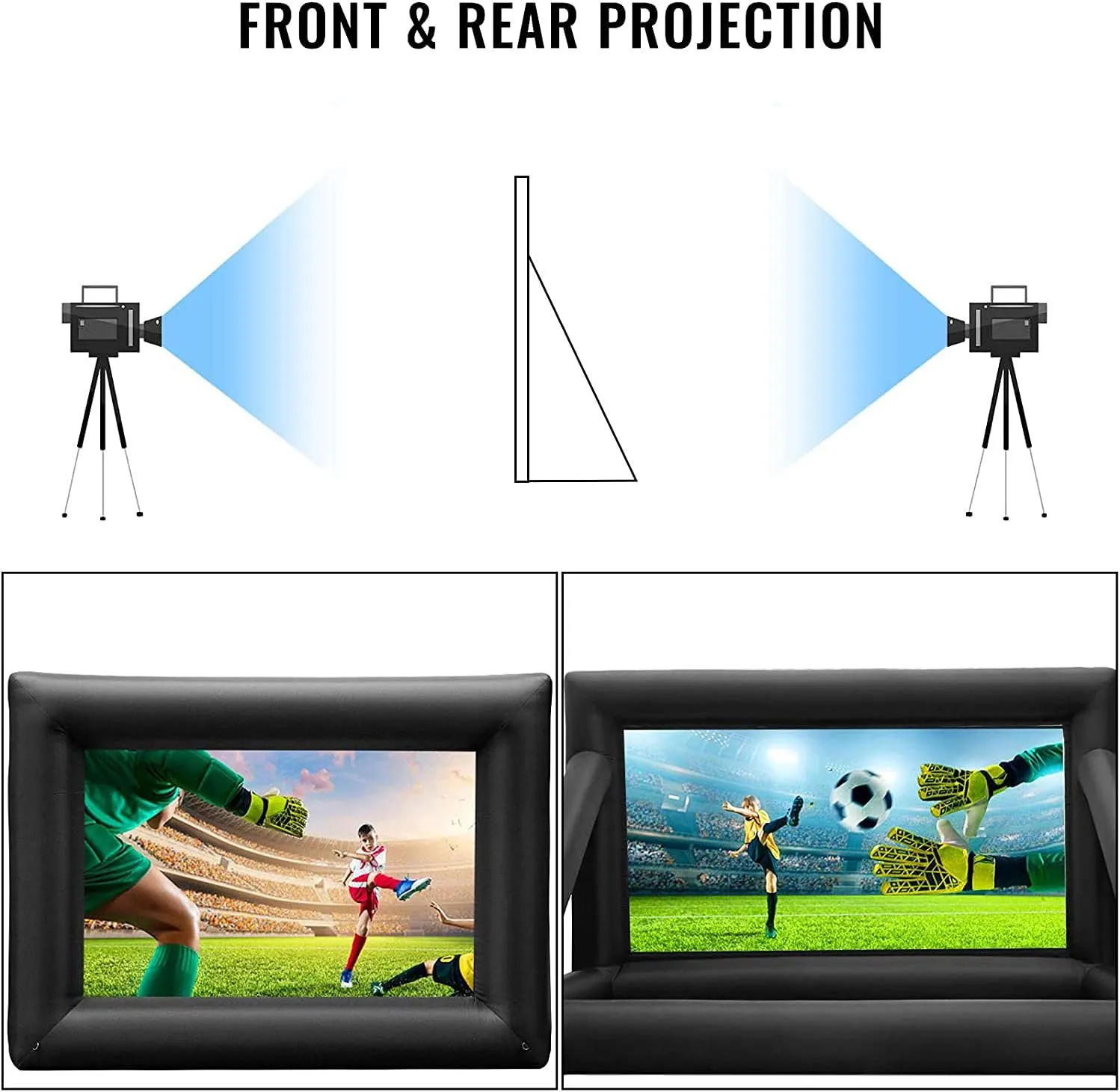 Inflatable Movie Screen Outdoor Projector Screen for Outside 20ft, Blow Up Screens Front and Rear Projection with Air Blower, Best for Movie Nights Backyard Home Theater Pool Party