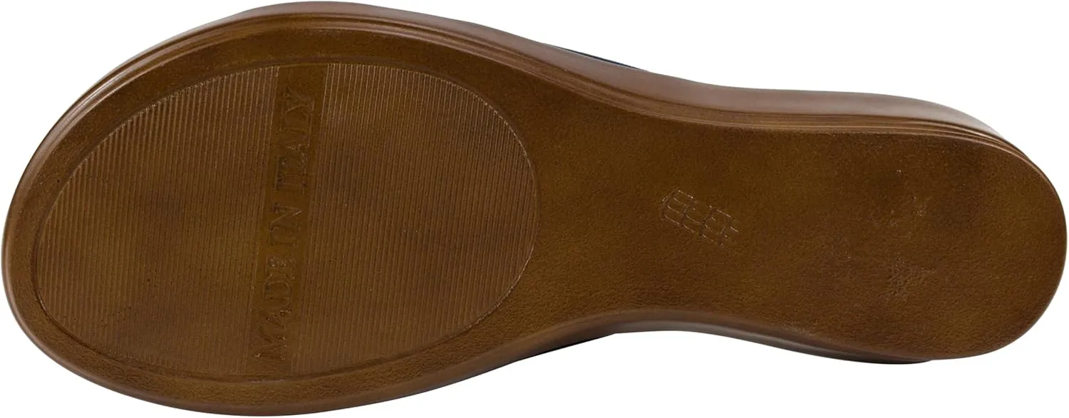 ITALIAN Shoemakers Women's Sofy Wedge Sandal, Comfort Casual Open Toe – Made in Italy, 1.5" Heel