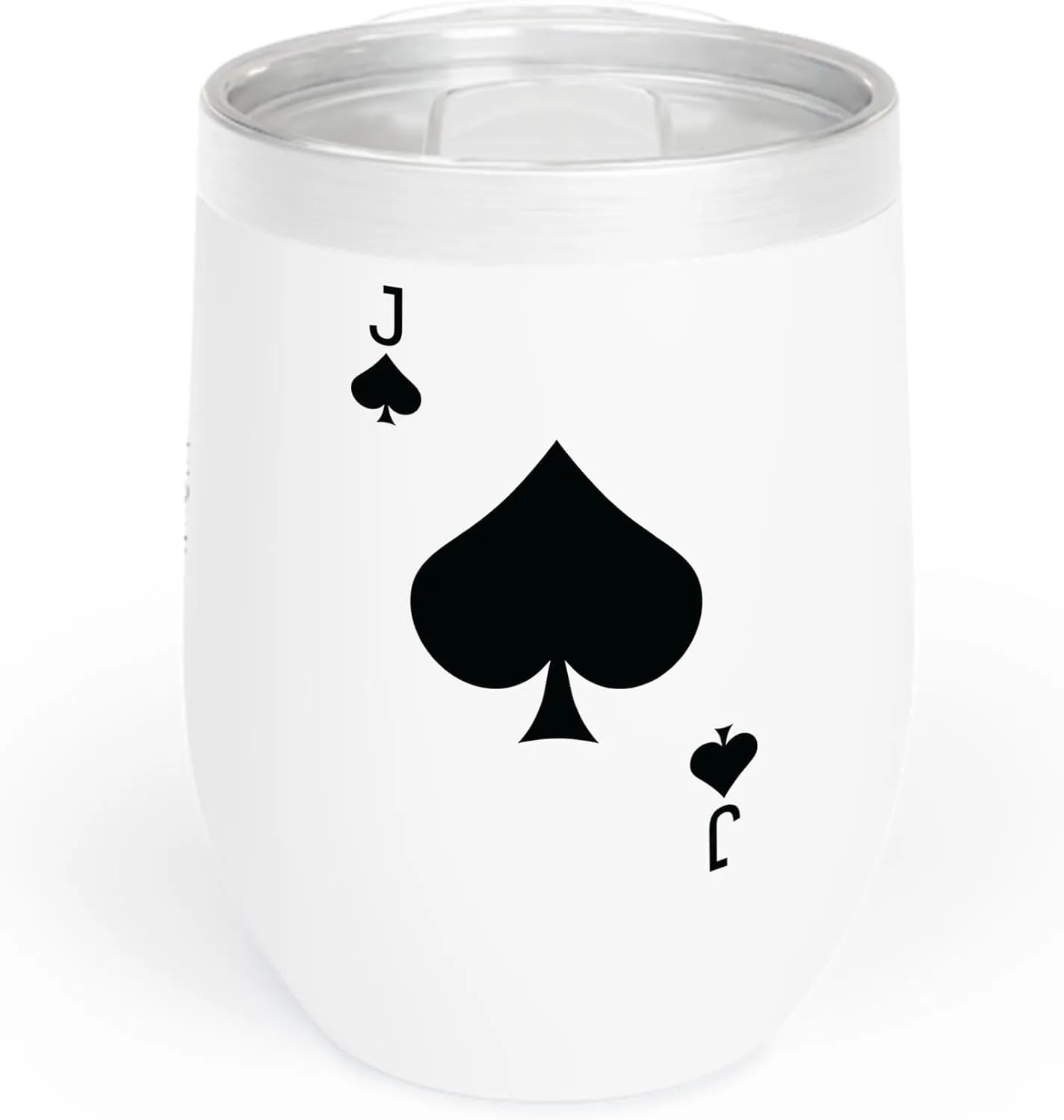 Jack of Spades Deck of Cards Halloween Costume Chill Wine Tumbler For Men (12 oz, White)