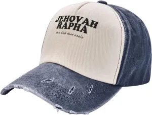 Jehovah Rapha The God Who Heals Baseball Hat Adjustable Low Profile Dad Hat for Men Women,Dark Red