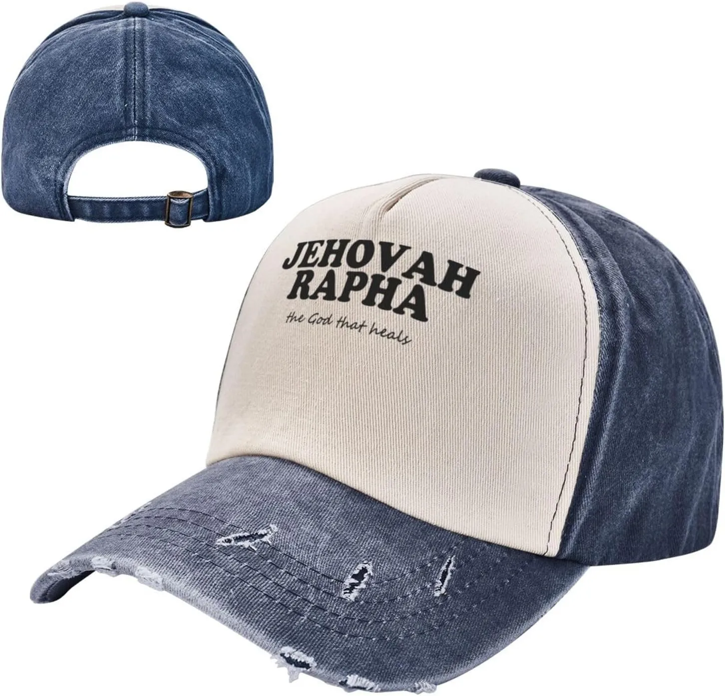 Jehovah Rapha The God Who Heals Baseball Hat Adjustable Low Profile Dad Hat for Men Women,Dark Red