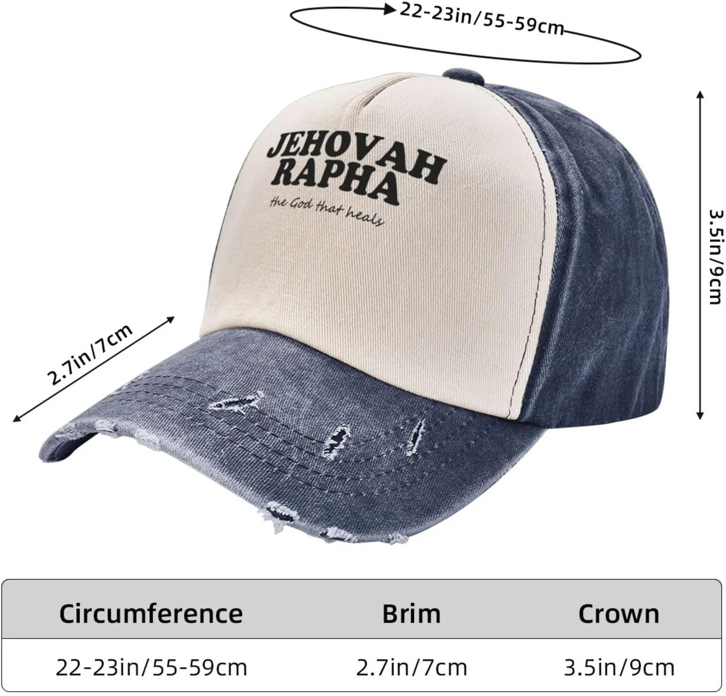 Jehovah Rapha The God Who Heals Baseball Hat Adjustable Low Profile Dad Hat for Men Women,Dark Red