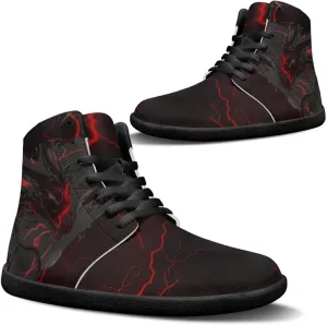 Jeiento Mens High Top Shoes Wide Width Dragon Pattern Barefoot Shoes Casual Walking Shoes