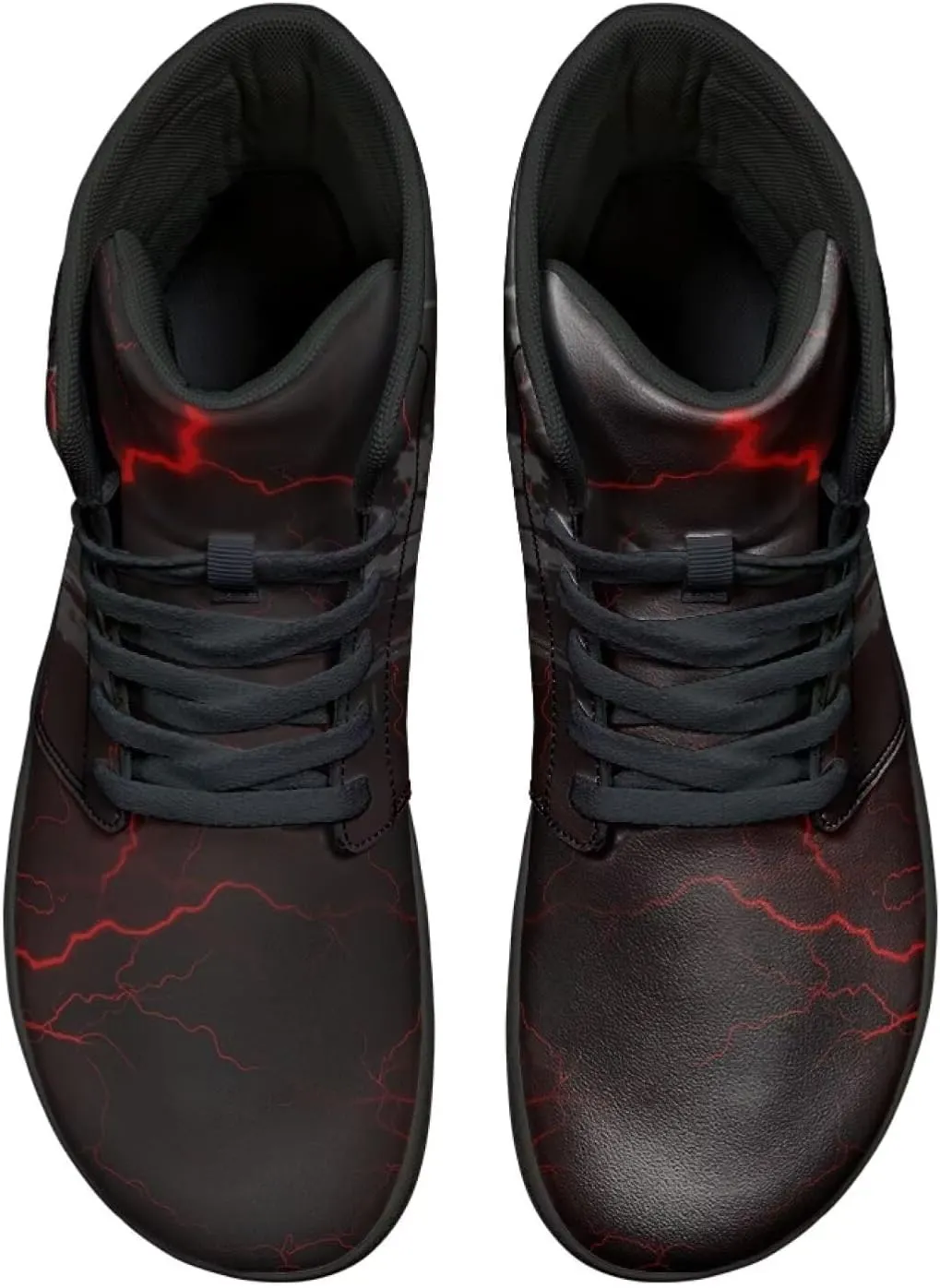 Jeiento Mens High Top Shoes Wide Width Dragon Pattern Barefoot Shoes Casual Walking Shoes