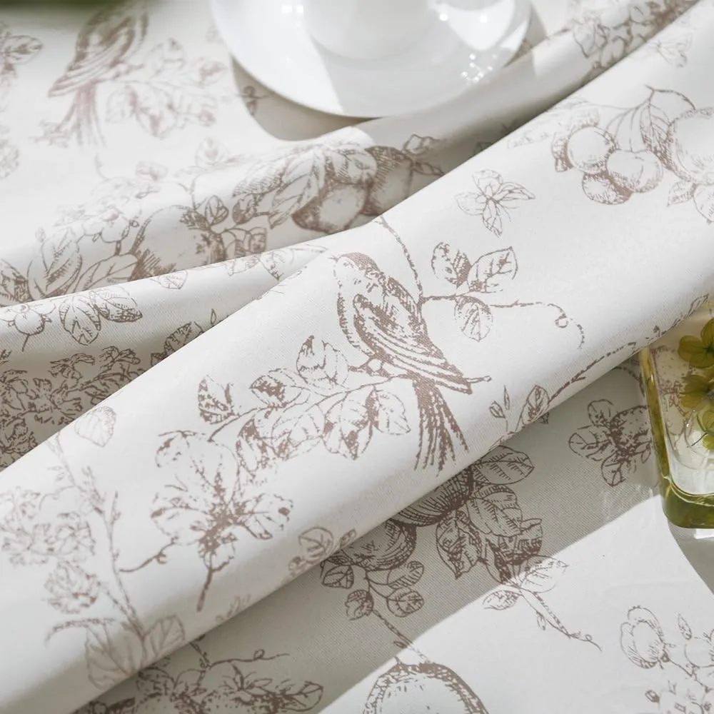 jinchan 100% Blackout Floral Curtains 96 Inches Long, Printed Flower Taupe Blackout Curtains for Bedroom Rod Pocket Back Tab Full Blackout Curtains Thermal Insulated Window Drapes, 2 Panels Taupe
