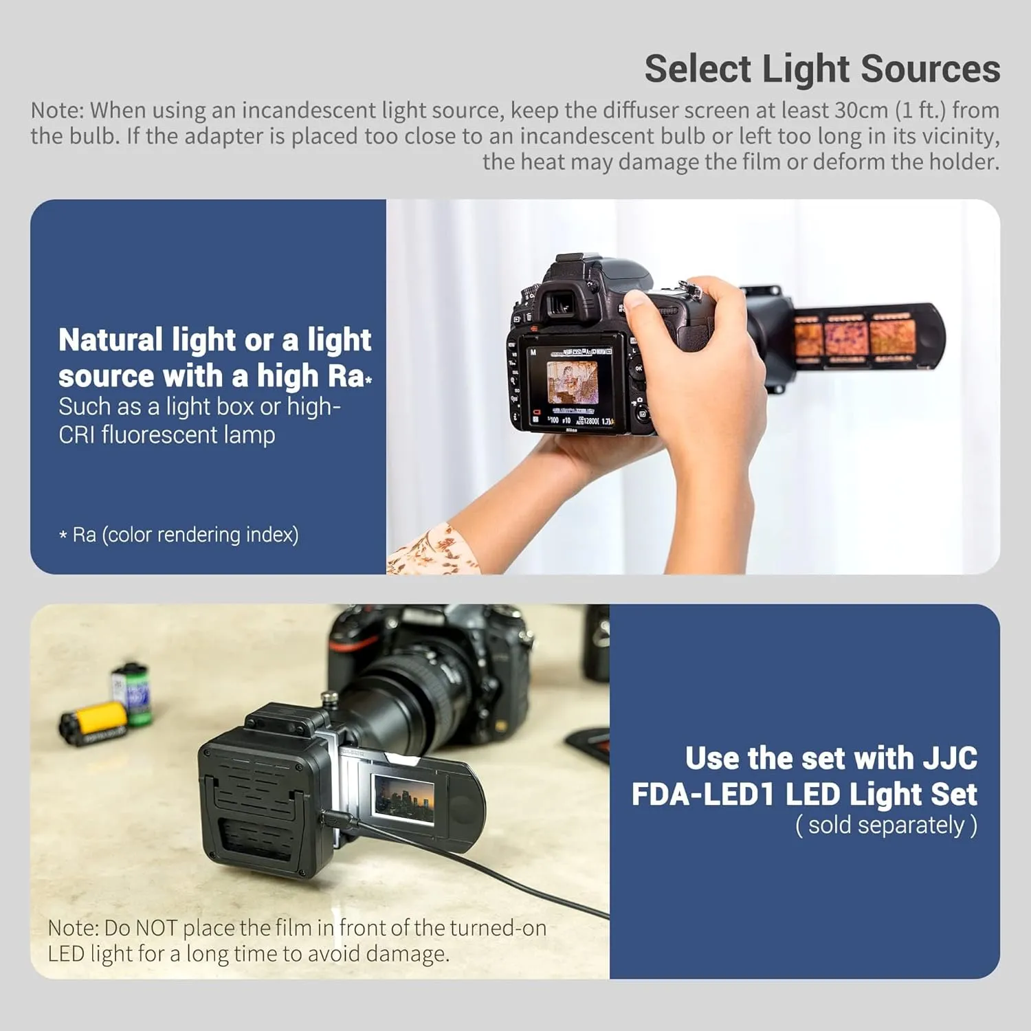 JJC Slide and Film Digitizing Adapter Kit for Negative Copying and Film Converting to Digital, Replaces Nikon ES-2 Photo Digitizer Converter for Select Canon Nikon Sony Marco Lenses