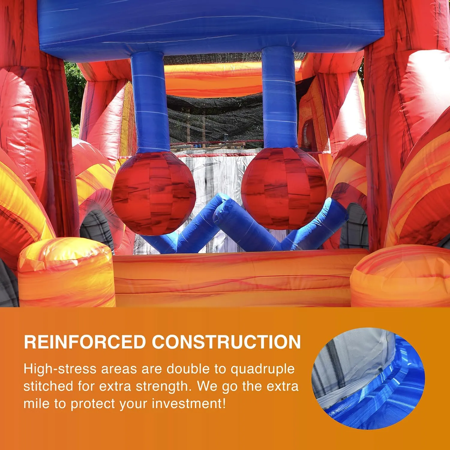 JumpOrange Shadow Obstacle Course Bounce House Inflatable for Kids and Adults with Blower, Commercial Grade, Pop Ups, Outdoor Indoor, Rental Quality - (Piece 1)