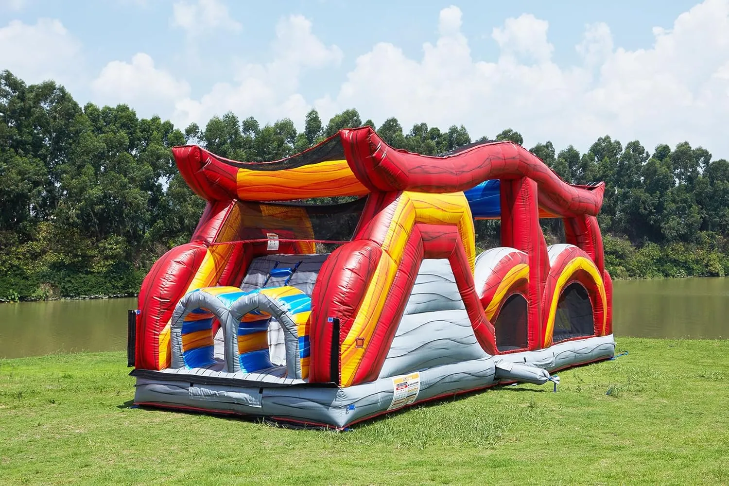 JumpOrange Shadow Obstacle Course Bounce House Inflatable for Kids and Adults with Blower, Commercial Grade, Pop Ups, Outdoor Indoor, Rental Quality - (Piece 1)