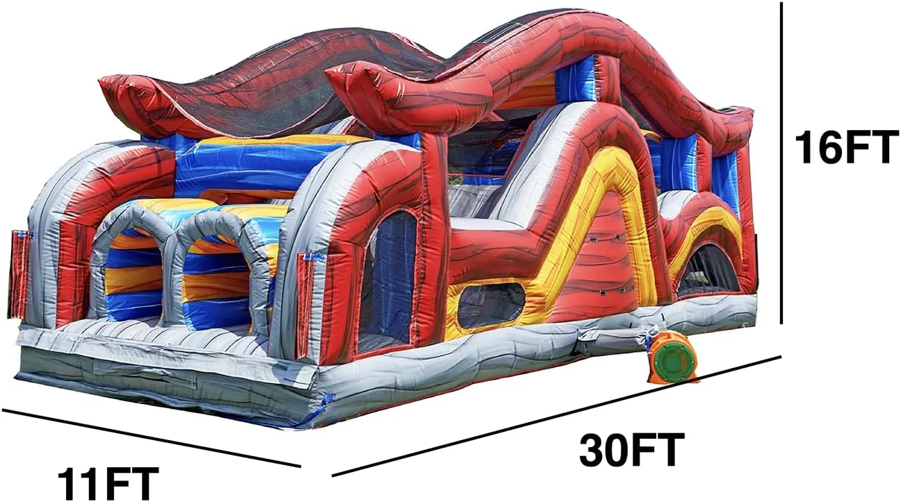 JumpOrange Shadow Obstacle Course Bounce House Inflatable for Kids and Adults with Blower, Commercial Grade, Pop Ups, Outdoor Indoor, Rental Quality - (Piece 1)