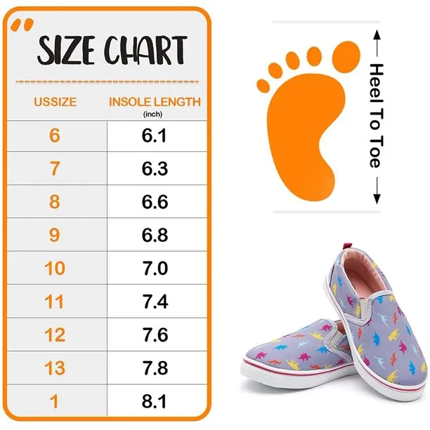 K KomForme Kids Purple Dinosaur Casual Canvas Shoes Size 12 Little Boy