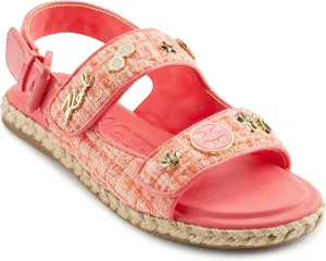 Karl Lagerfeld Paris Women's Cushioned Insole Everyday Charlay-Ankle Strappy Sandal Flat