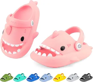 Kids Shark Cloud Slides | Boys Girls Slip On Sandals | Toddler Beach Slippers | Youth Fish Flip Flops Pool Shower Shoes