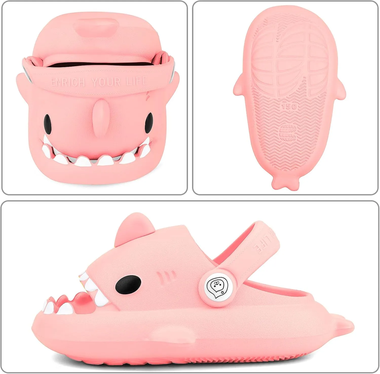 Kids Shark Cloud Slides | Boys Girls Slip On Sandals | Toddler Beach Slippers | Youth Fish Flip Flops Pool Shower Shoes