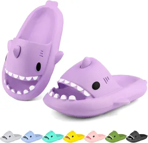 Kids Shark Cloud Slides | Boys Girls Slip On Sandals | Toddler Beach Slippers | Youth Fish Flip Flops Pool Shower Shoes