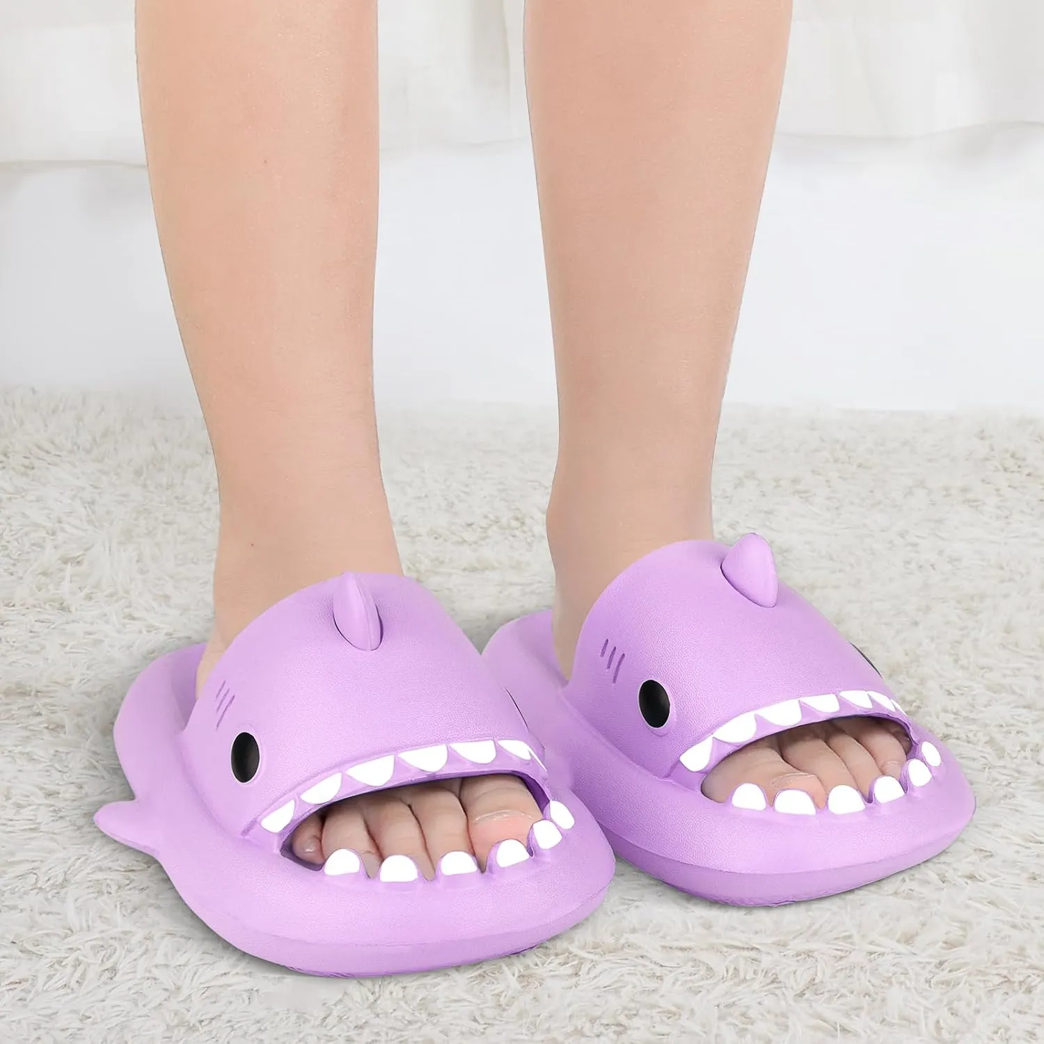 Kids Shark Cloud Slides | Boys Girls Slip On Sandals | Toddler Beach Slippers | Youth Fish Flip Flops Pool Shower Shoes