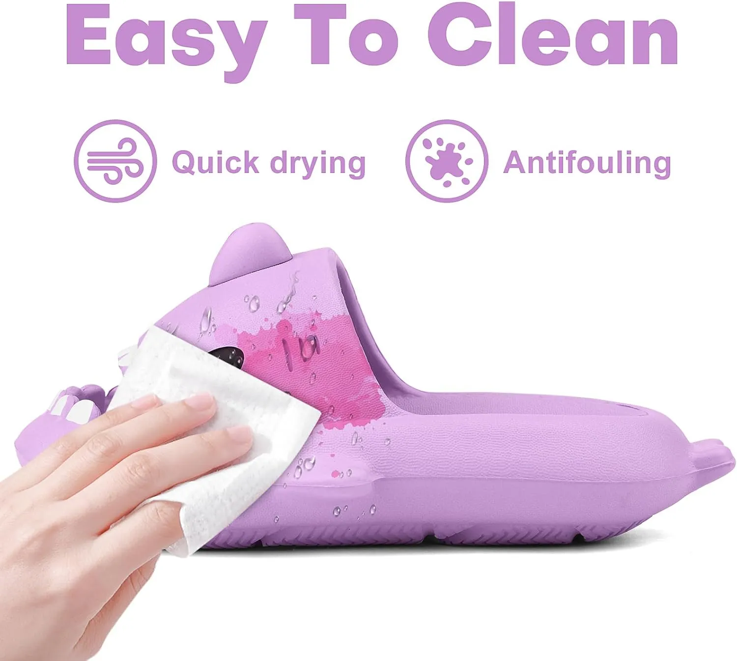 Kids Shark Cloud Slides | Boys Girls Slip On Sandals | Toddler Beach Slippers | Youth Fish Flip Flops Pool Shower Shoes