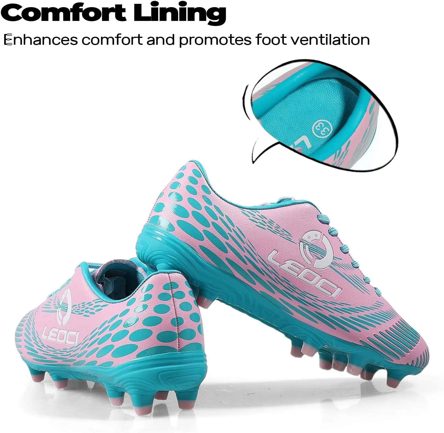 Kids Soccer Cleats for Boys and Girls Outdoor Football Shoes Rugby Boots Performance Durable Firm Grounds Sneaker