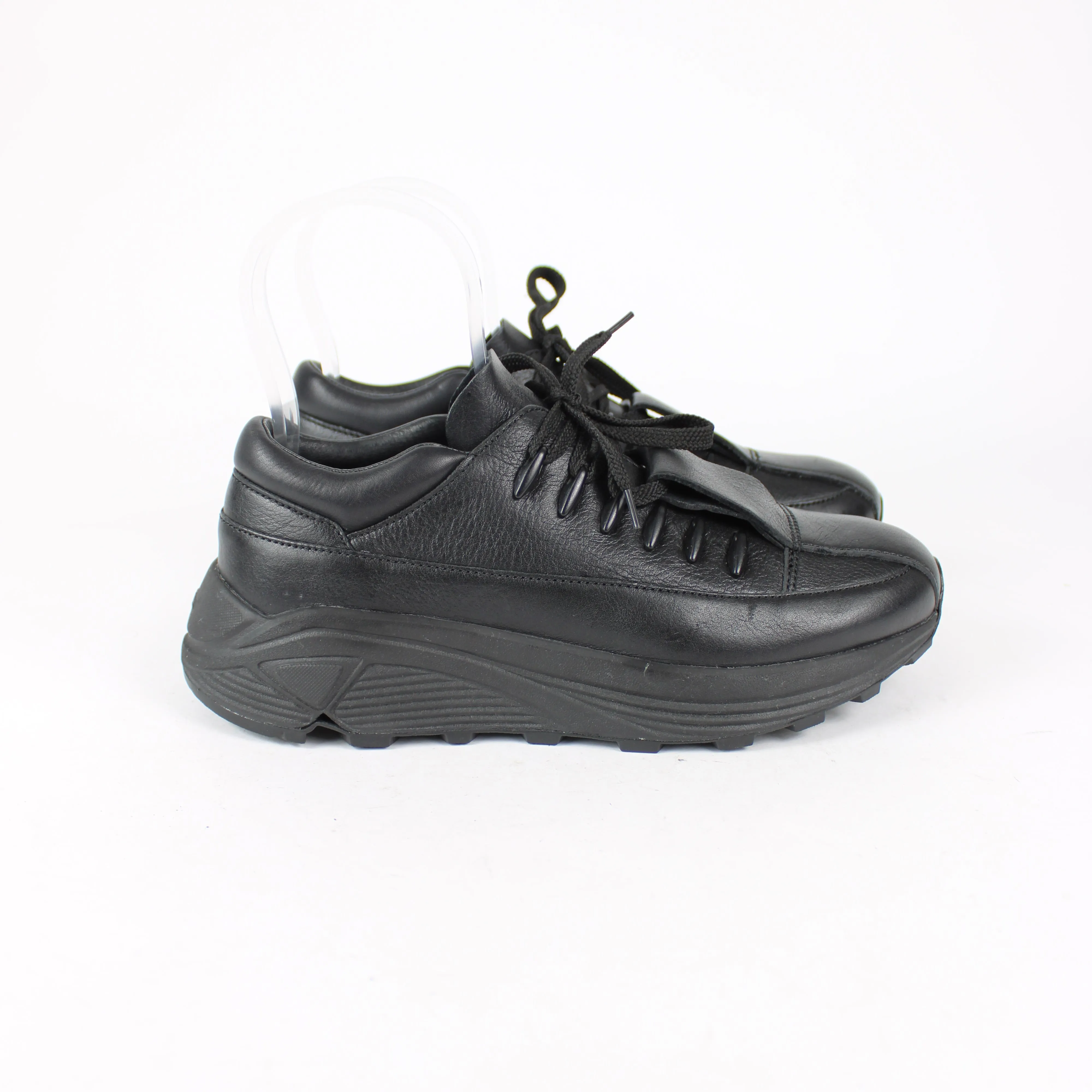 KKtP Black Leather Chunky Sneakers