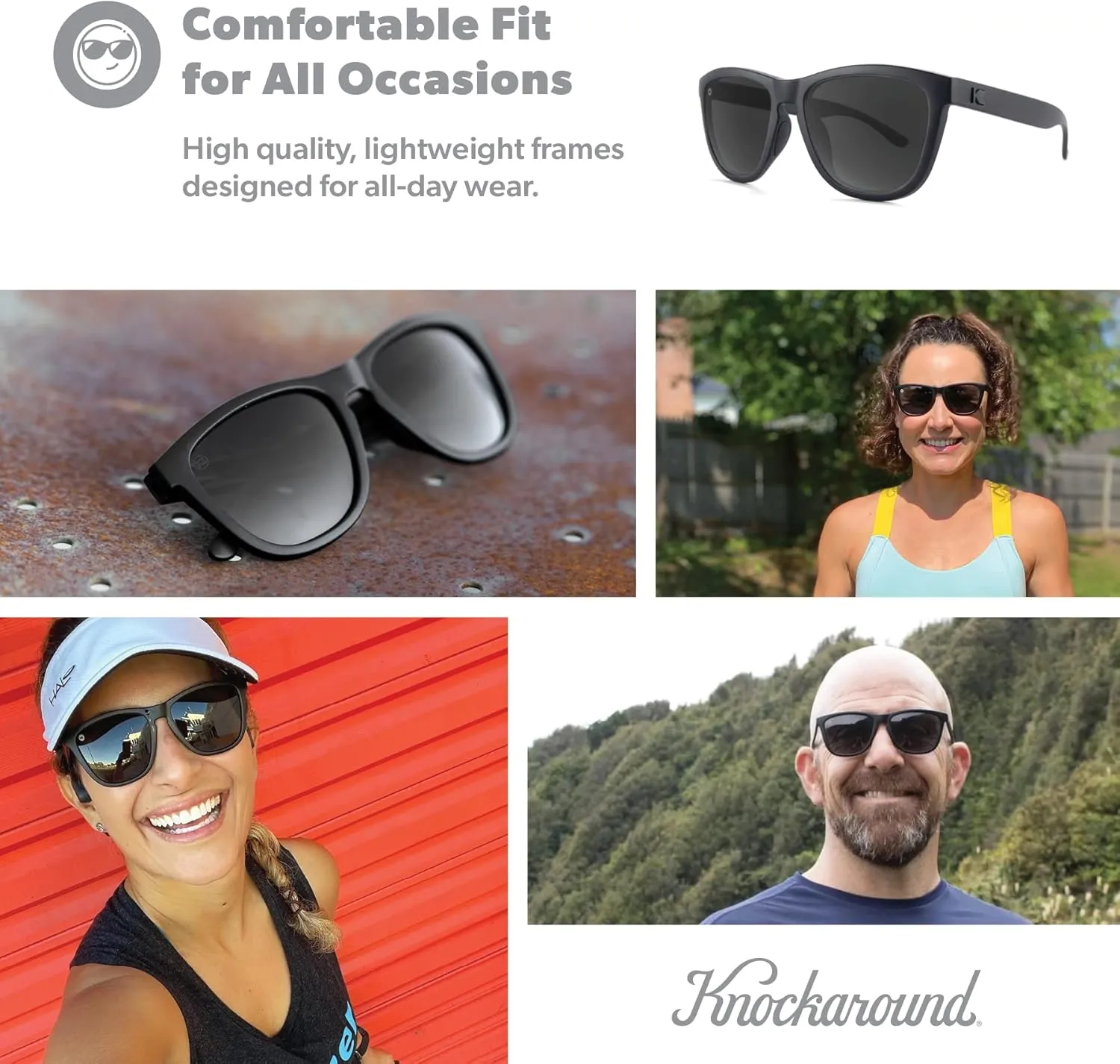 Knockaround Premiums and Sport Polarized Sunglasses for Men & Women - Impact Resistant Lenses & Full UV400 Protection