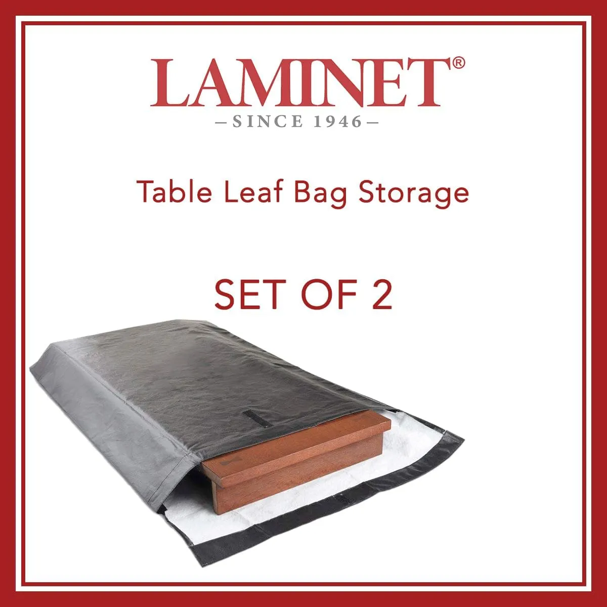 LAMINET Premium Heavy Duty Table Leaf Storage Bag Water,Scratch Resistant. Extra Thick Waterproof Exterior Flannel Backing. Store Your Table Leaves Safely.Holds Leaves up to 26" Wide 2 Pack