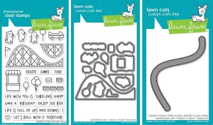 Lawn Fawn - Coaster Critters - Stamp and Dies Set - Coaster Critters Stamp, Die and Slide On Over Add-On Die - 3 Item Bundle