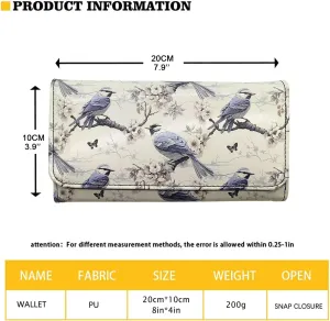 Lazy Cats Print Long Wallets for Women Clutch Organizer, Hand Drawn Kitty Cat Pattern Leather Billfold Wallet Credit Card Holder Travel Purse