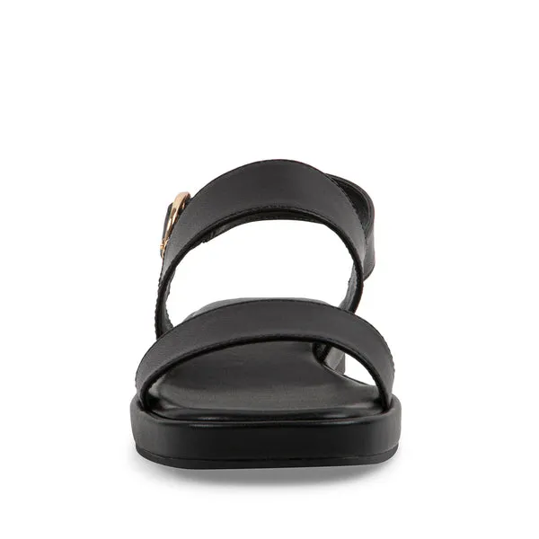 Leather Ankle Toe Expert help Ethos Sandals Squared Madden Strap Open Popular choice Steve Heeled Black