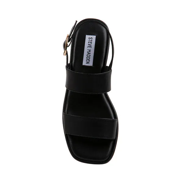 Leather Ankle Toe Expert help Ethos Sandals Squared Madden Strap Open Popular choice Steve Heeled Black