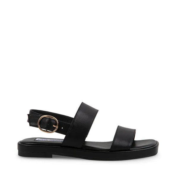 Leather Ankle Toe Expert help Ethos Sandals Squared Madden Strap Open Popular choice Steve Heeled Black