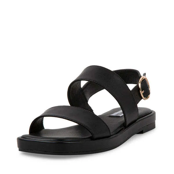 Leather Ankle Toe Expert help Ethos Sandals Squared Madden Strap Open Popular choice Steve Heeled Black