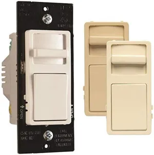 Legrand - Pass & Seymour Wide Slide Series CFL/LED/Incandescent Single Pole 3-Way Paddle Slide Dimmer, Preset, Tri-Color