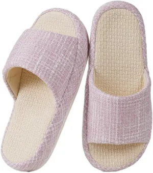 Linen Slippers for Women Men Spring Summer Shoes Indoor Outdoor Soft Slide Sandals Slip-on House Shoes Home Shoes 2025