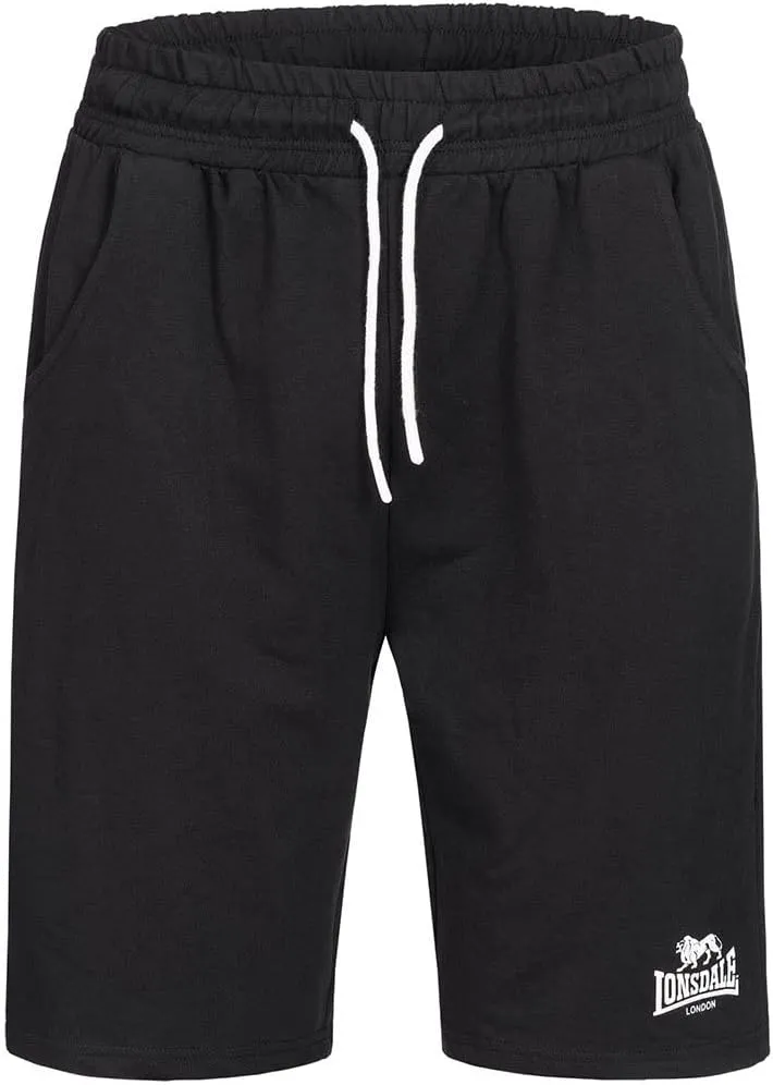 Lonsdale Men Sweat Shorts Coventry, Color:Black/White, Size:S