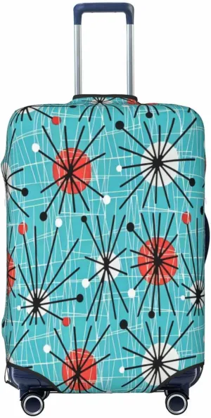 Luggage Cover For Travel Modern Mid Century Atomic Lines Steric Pattern– Scratch-Resistant Business Trips 20-28 Inch.