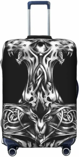 Luggage Cover For Travel Norse Mythology Vikings Thor'S Hammer Magic Rune– High Elasticity Business Trips 20-28 Inch.