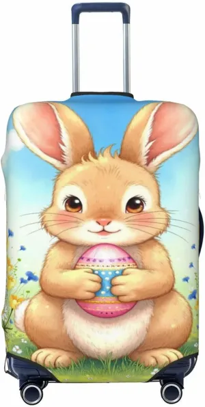 Luggage Cover For Travel The Spring Adventure Of Rabbits And Eggs– High Elasticity Ideal For Travel 20-28 Inch.