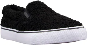 Lugz Women's Clipper Fleece Fashion Sneaker, Black/White, 9 M US