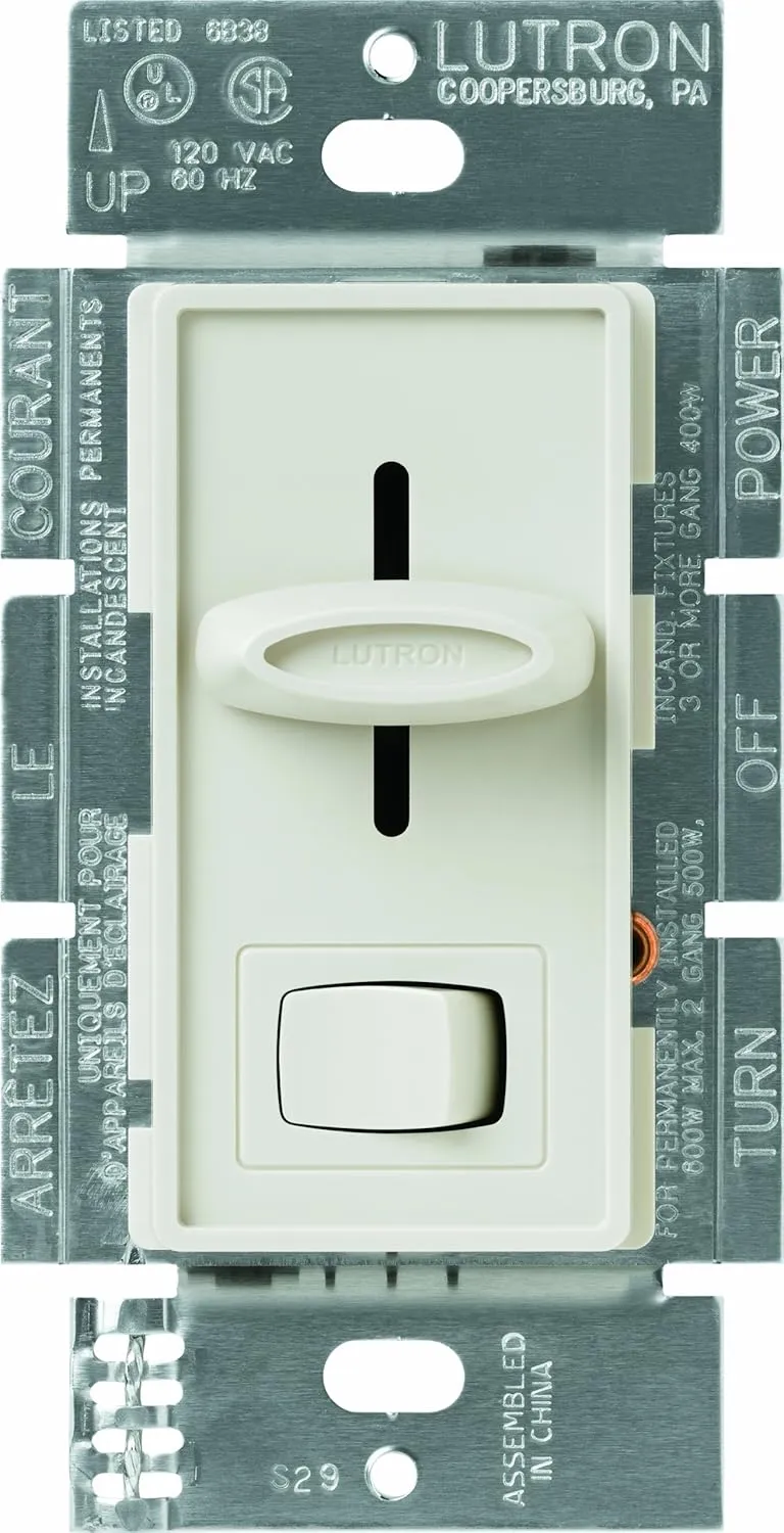 Lutron, Light Almond SELV-300P-LA Skylark 300-Watt Single Pole Electronic Low-Voltage Dimmer with On/Off Switch