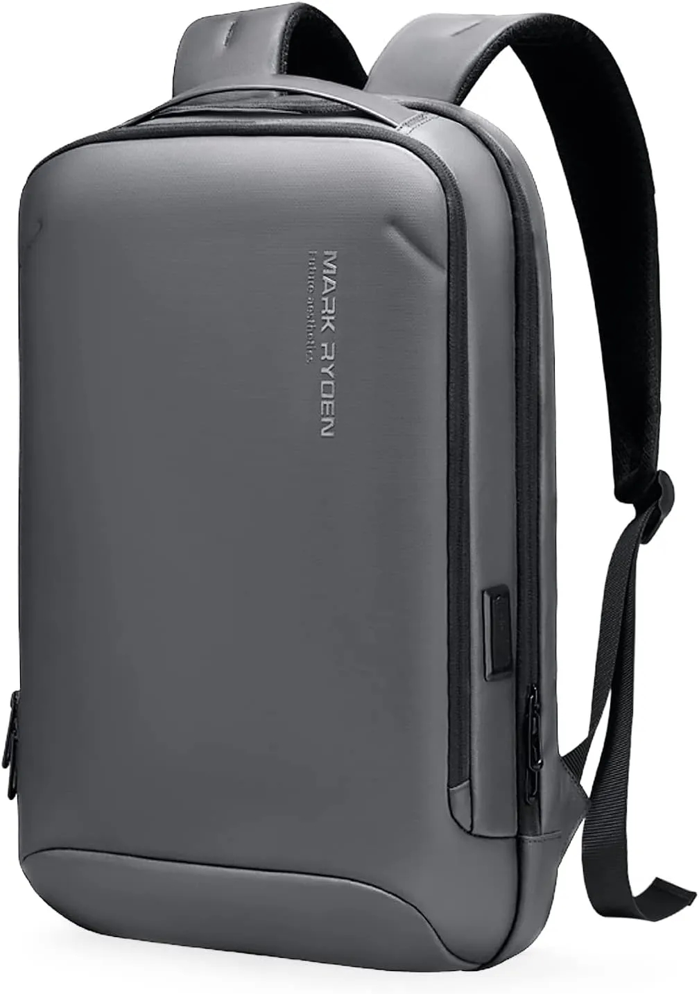 MARK RYDEN Slim Laptop Backpack for Men, High Tech Backpack with Scratch Resistant Shell and USB Charging Port, Waterproof Business Backpack Ideal for Working, Commuting, Daily