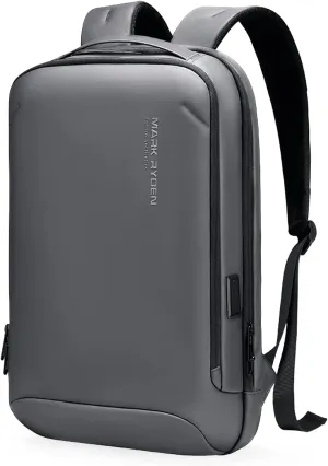 MARK RYDEN Slim Laptop Backpack for Men, High Tech Backpack with Scratch Resistant Shell and USB Charging Port, Waterproof Business Backpack Ideal for Working, Commuting, Daily