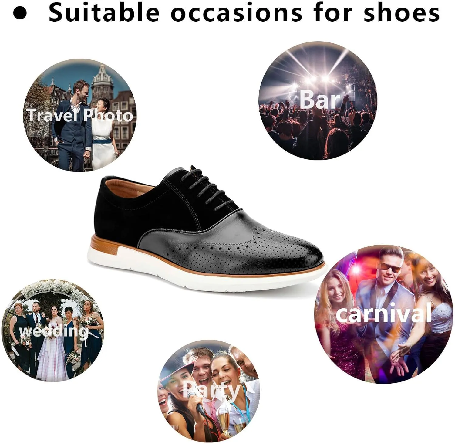 Meijiana Men's Oxfords Casual Dress Shoes Leather Lace Up Shoes for Men Business Oxford Shoes