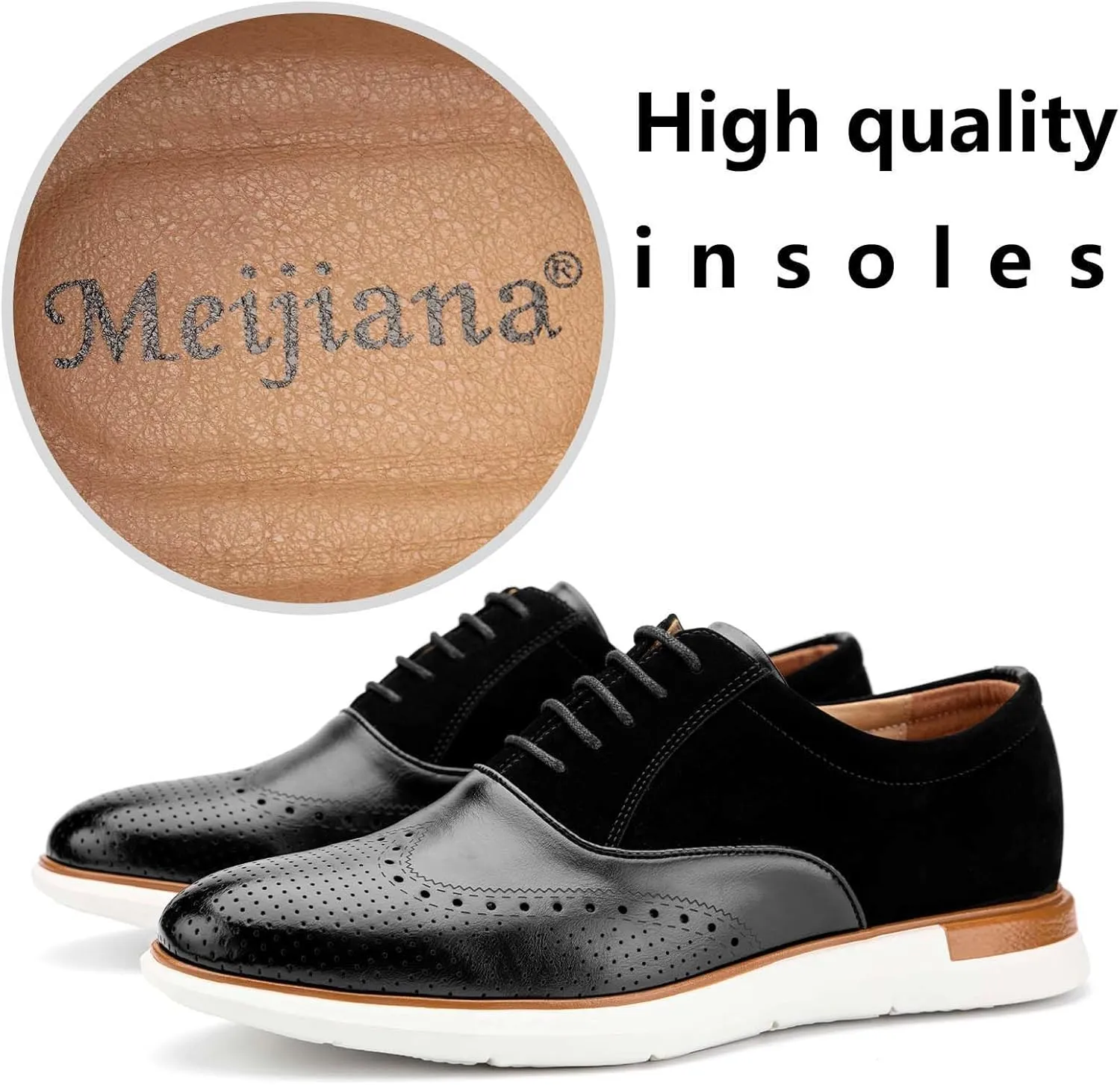 Meijiana Men's Oxfords Casual Dress Shoes Leather Lace Up Shoes for Men Business Oxford Shoes