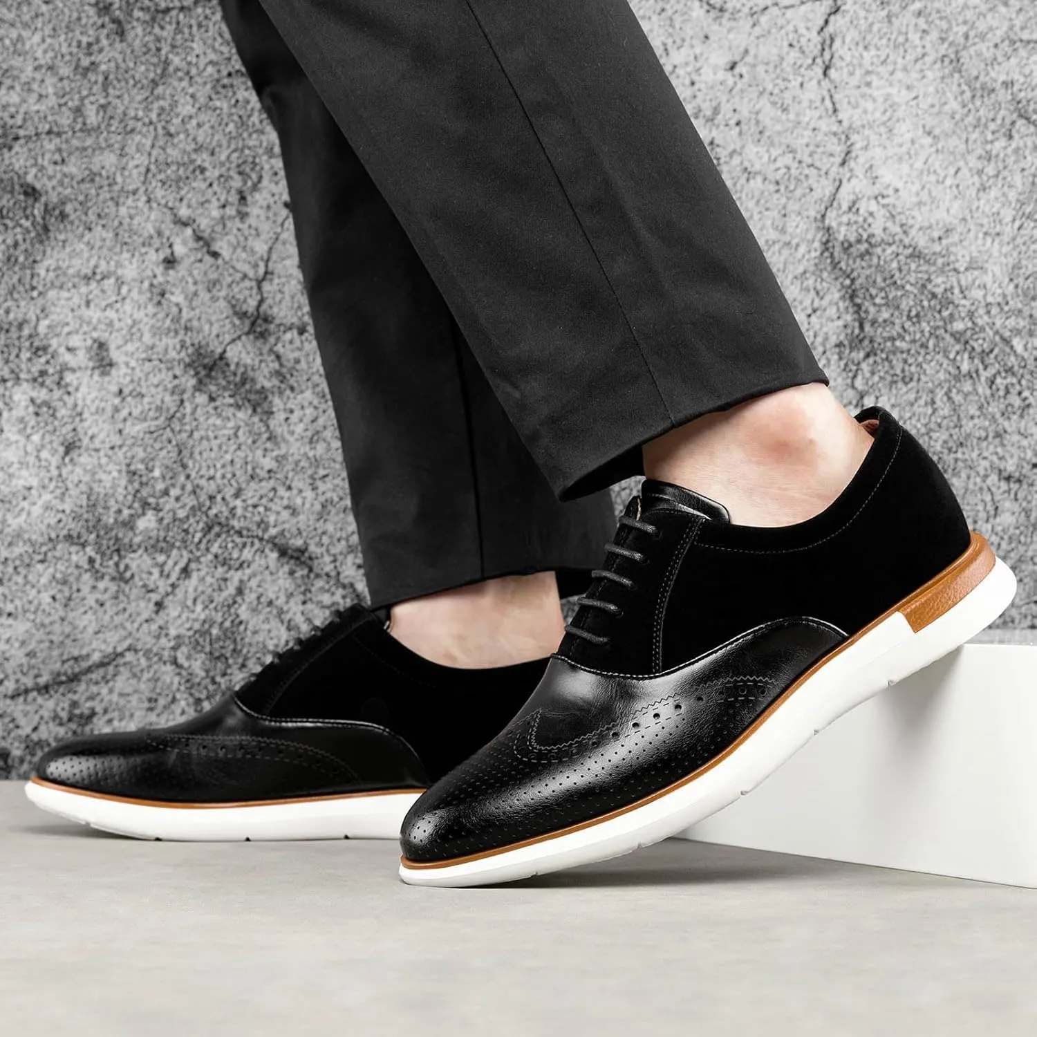 Meijiana Men's Oxfords Casual Dress Shoes Leather Lace Up Shoes for Men Business Oxford Shoes