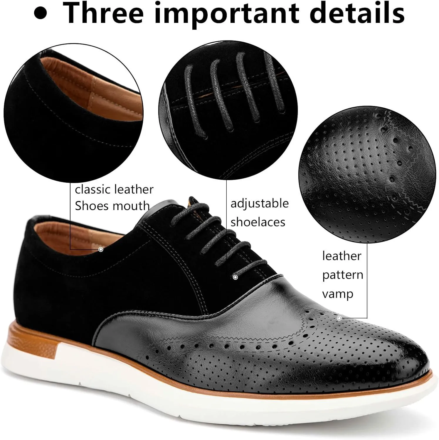 Meijiana Men's Oxfords Casual Dress Shoes Leather Lace Up Shoes for Men Business Oxford Shoes