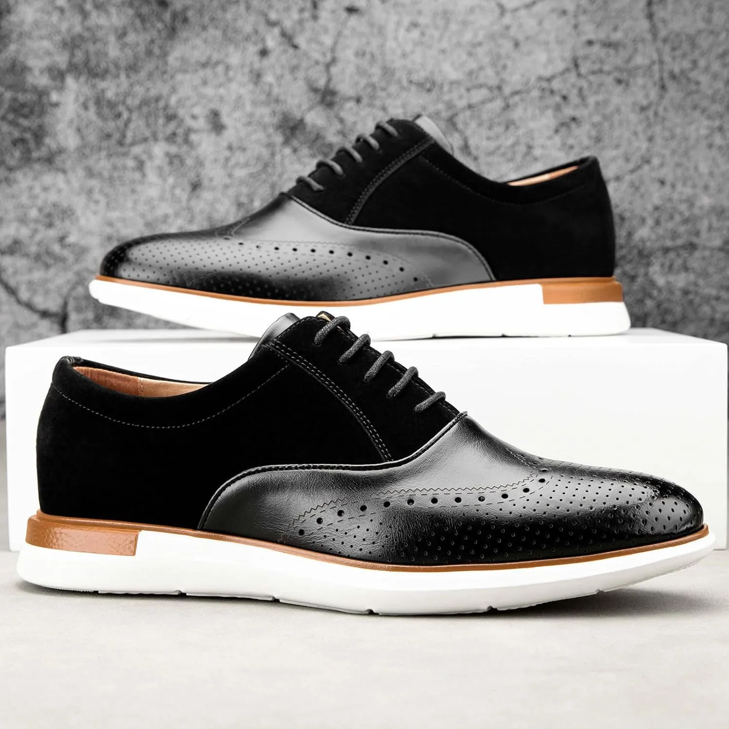 Meijiana Men's Oxfords Casual Dress Shoes Leather Lace Up Shoes for Men Business Oxford Shoes