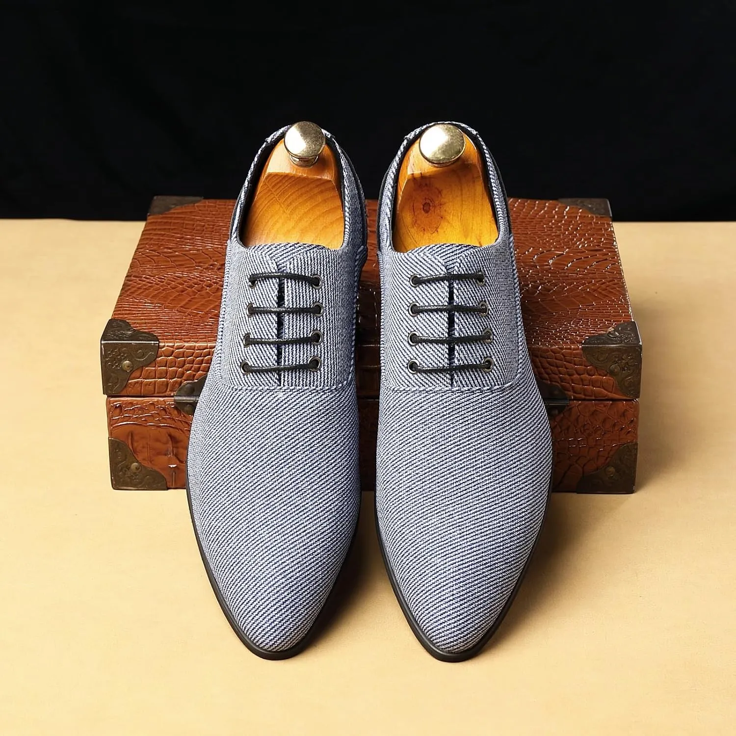 Men's Fashion Casual Oxford Shoes Lace-up Formal Sneakers